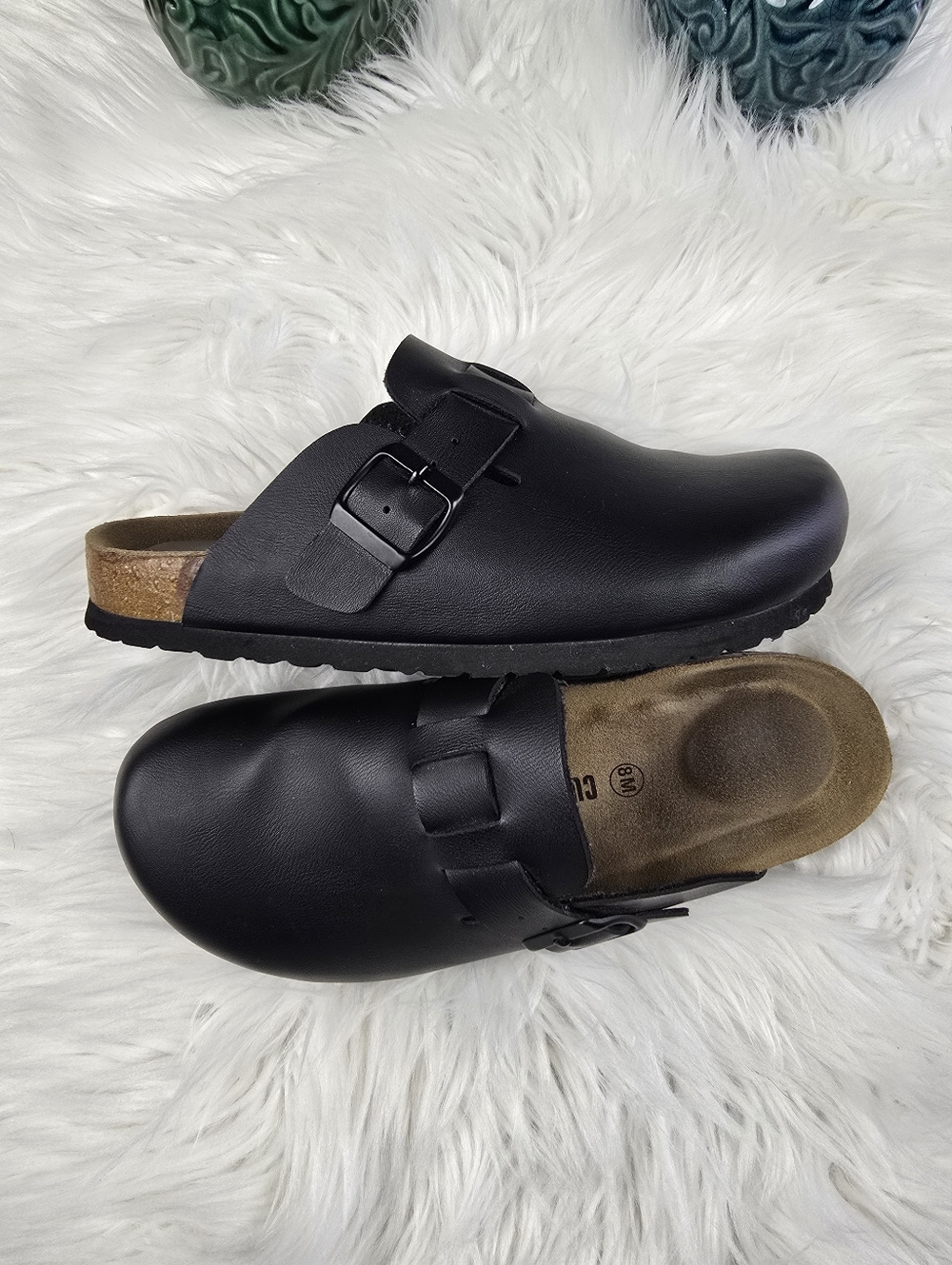 Cushionaire Faux Leather Black Clog Shoe Size 8 - Picture 5 of 12